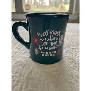 Waffle House 2019 Christmas Holiday Coffee Mug Tuxton Green Warmest Wishes 4in